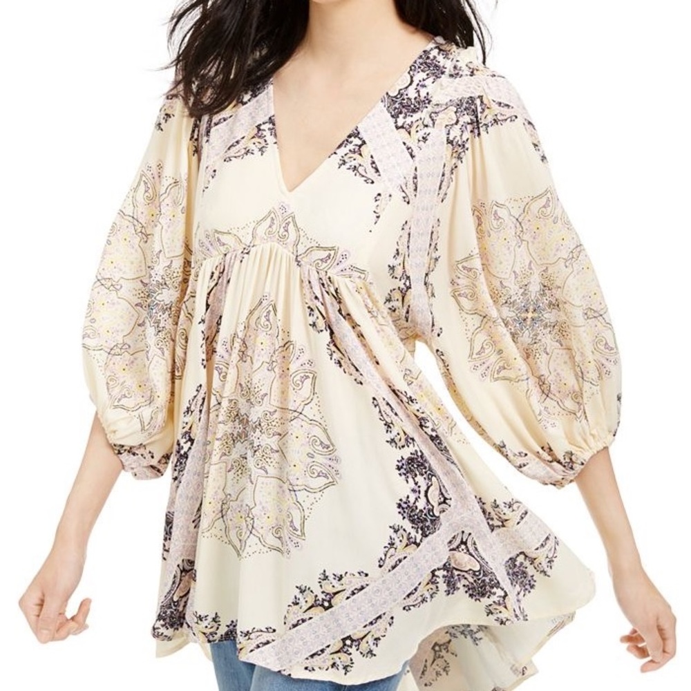 Free People babydoll paisley tunic top